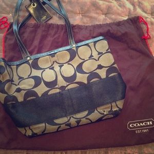 leather/fabric Coach bag